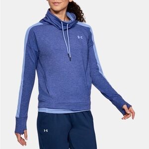 Under Armour Blue Featherweight Fleece Funnel Pullover hoodie size medium
